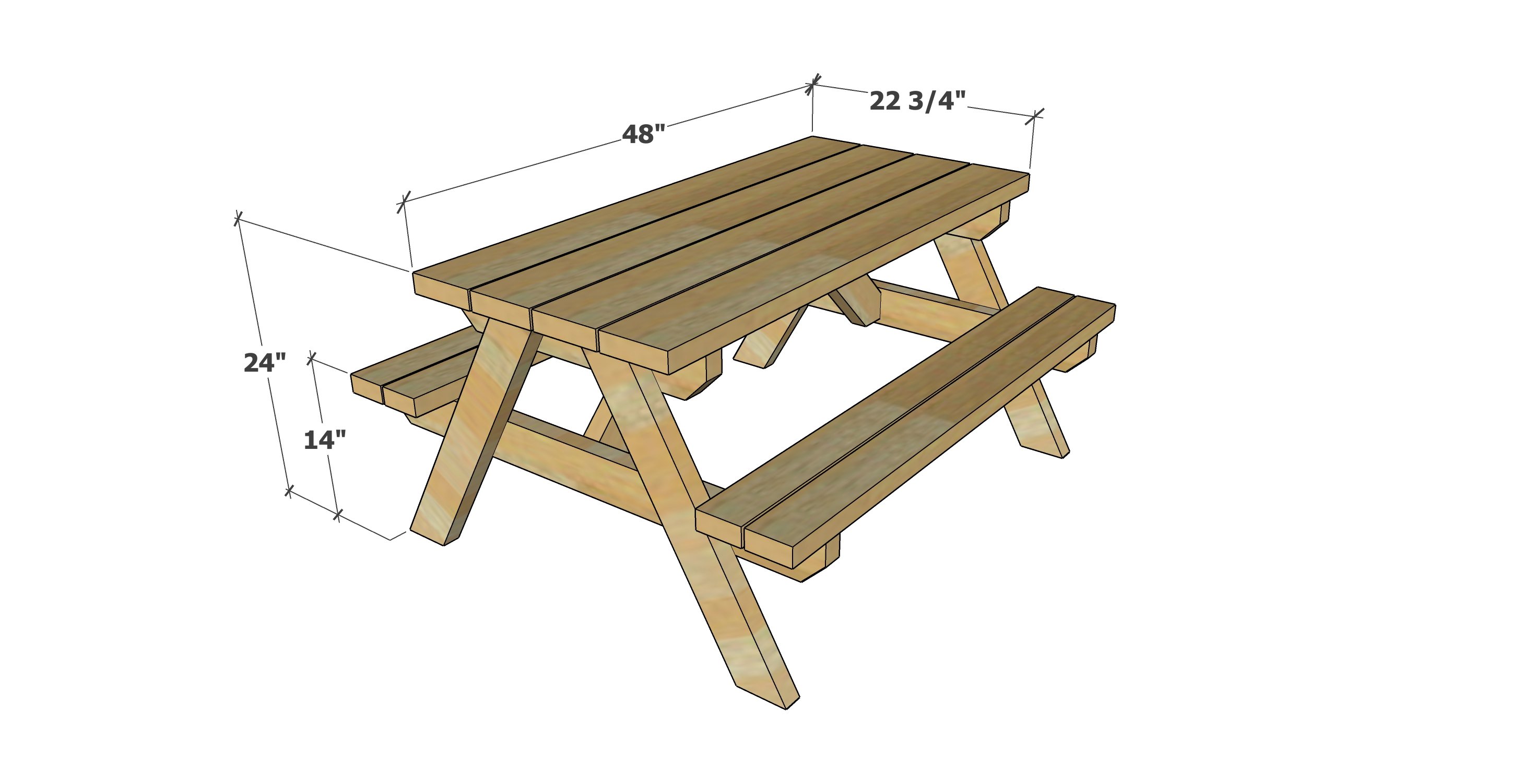 Big Kids Picnic Table Plans Ana White